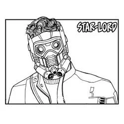 Coloriage Star-Lord portant son masque-casque