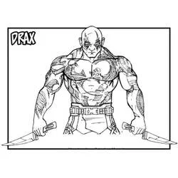 Coloriage Drax armé de deux dagues