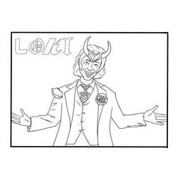 Coloriage Loki souriant dans un costume élégant