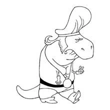 Coloriage Dino le dinosaure marchant fièrement Coloriage Dino le dinosaure marchant fièrement