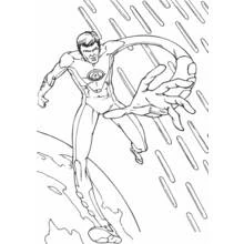 Coloriage Mr. Fantastique étirant son bras en boucle Coloriage Mr. Fantastique étirant son bras en boucle