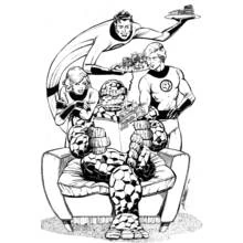 Coloriage Mr. Fantastique sert des rafraîchissements avec les Quatre Fantastiques Coloriage Mr. Fantastique sert des rafraîchissements avec les Quatre Fantastiques