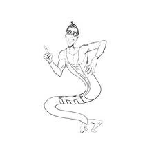 Coloriage Plastic Man étiré dans une pose en spirale