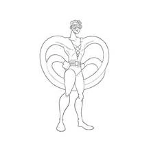 Coloriage Plastic Man étirant ses bras en boucles