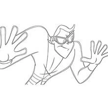 Coloriage Plastic Man étirant ses bras vers l'avant