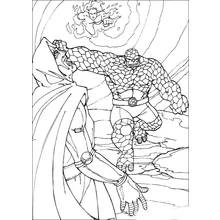 Coloriage La Chose affrontant le Docteur Fatalis