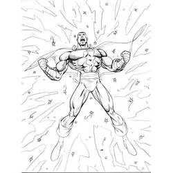 Coloriage Shazam entouré d'éclairs