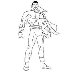 Coloriage Shazam debout fièrement en costume