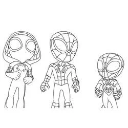 Coloriage Spidey et ses amis extraordinaires réunis