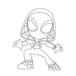 Coloriage Ghost Spider en pose héroïque