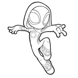 Coloriage Ghost Spider en plein saut