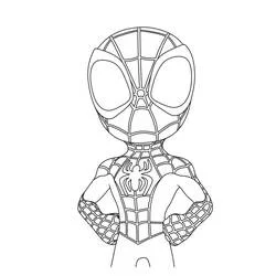 Coloriage Spidey debout mains sur les hanches