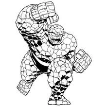 Coloriage La Chose en position de combat