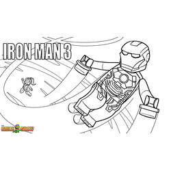 Coloriage Iron Man volant pour sauver une fillette