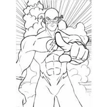 Coloriage Super-héros pointant vers l'avant