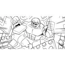 Coloriage Hulk fracassant des briques LEGO