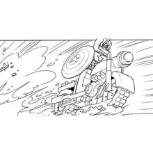 Coloriage Captain America sur sa moto