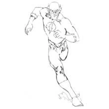 Coloriage Super-héros courant à toute vitesse