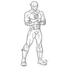 Coloriage Flash debout dans une pose confiante