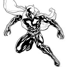 Coloriage Black Panther en position de combat