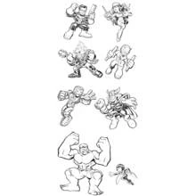 Coloriage Super Héros Marvel groupe de héros miniatures