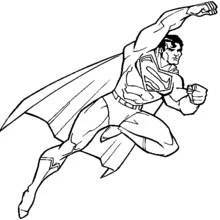 Coloriage Superman en plein vol