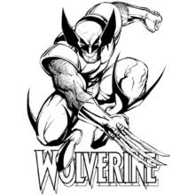 Coloriage Wolverine accroupi griffes sorties