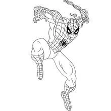 Coloriage Spider-Man en pleine action