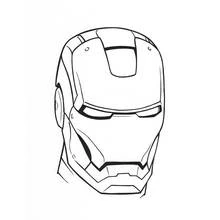 Coloriage Iron Man casque en gros plan