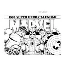 Coloriage Hulk, Spider-Man et Captain America réunis