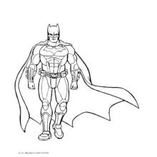 Coloriage Super héros debout en tenue blindée et cape