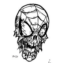 Coloriage Masque crâne zombie de Spider-Man