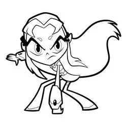 Coloriage Starfire à l'expression déterminée