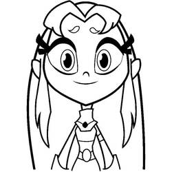 Coloriage Starfire portrait en gros plan