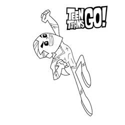 Coloriage Aqualad plongeant le poing levé