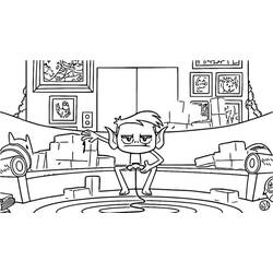 Coloriage Beast Boy joue à la console dans le salon