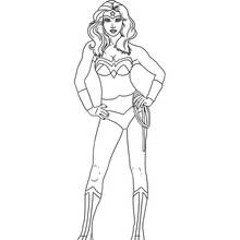Coloriage Wonder Woman debout avec assurance