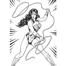 Coloriage Wonder Woman lançant son lasso