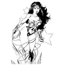 Coloriage Wonder Woman avec son lasso