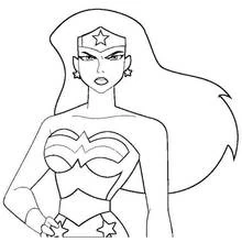 Coloriage Wonder Woman en portrait rapproché