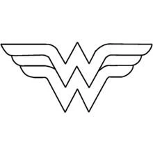 Coloriage Wonder Woman logo emblématique