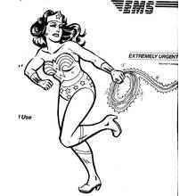 Coloriage Wonder Woman courant avec son lasso