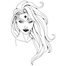 Coloriage Wonder Woman portrait en gros plan