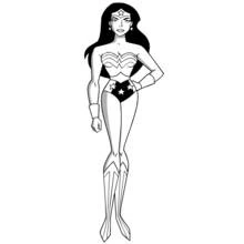 Coloriage Wonder Woman debout avec assurance