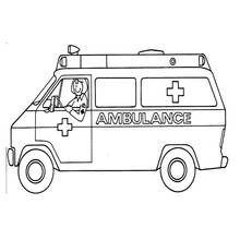 Ambulance - Coloriages gratuits à imprimer