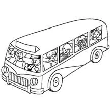 Illustration au trait Autobus / Autocar (Transport) #135305 prête à colorier