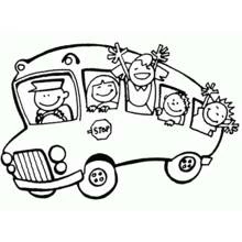 Joli coloriage Autobus / Autocar (Transport) #135317, prêt à imprimer