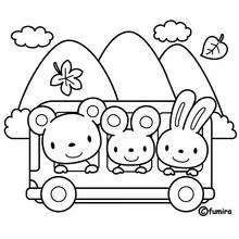 Illustration au trait Autobus / Autocar (Transport) #135496 prête à colorier