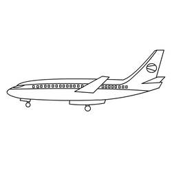 Coloriage Avion de ligne vu de profil