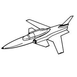 Coloriage Avion de chasse en plein vol